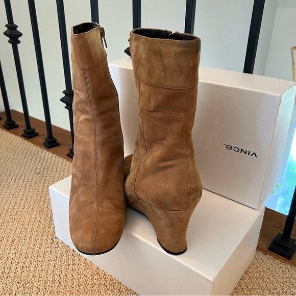 Brown wedge booties - Picture 4 of 8